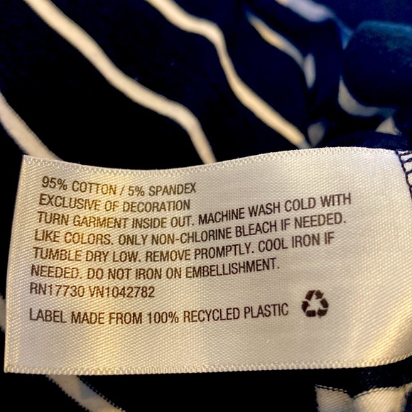 Ava & Viv Shirt 3XL Plus Size Black & White Striped Bird Detail w/ Sequins - Picture 4 of 6